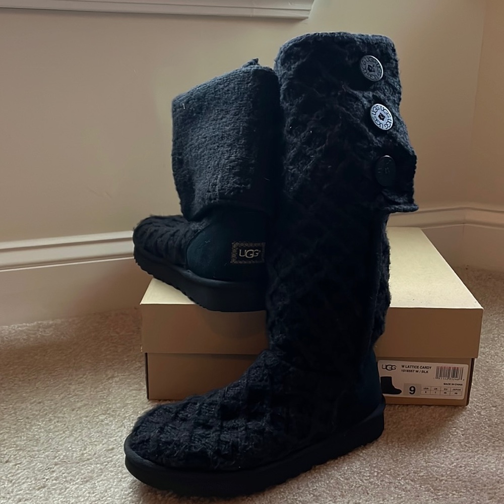 Ugg boots Black Lattice Cardy 9 Like new